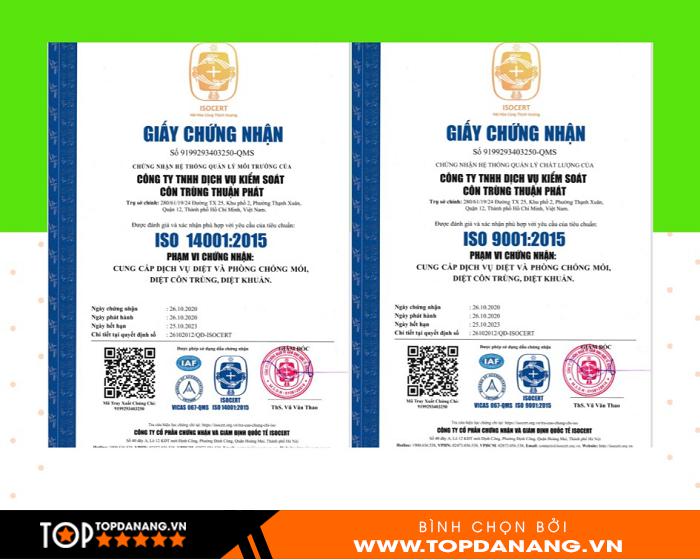 chung nhan PEST24H da nhan duoc