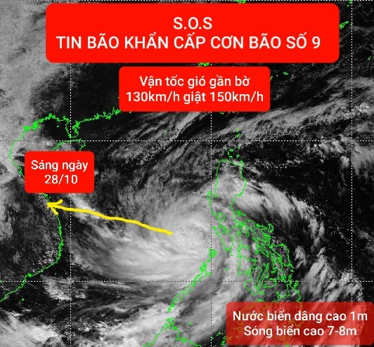 Bão số 9 giật cấp 15: Đà Nẵng di dời dân trước 15h ngày 27/10, học sinh nghỉ học