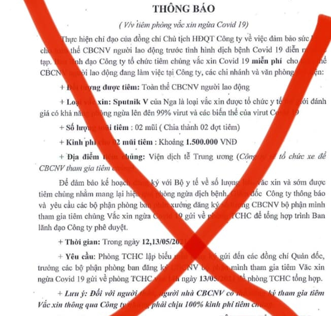 Lừa đảo tiêm vắc-xin ngừa Covid-19 giá 1,5 triệu cho 2 mũi tiêm - Ảnh 1.